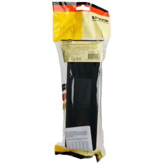 Розетка 4-местная с/з открытой установки, STEKKER, 250В, 16А, IP20, серия София, черный, MST16-14-02, 49320