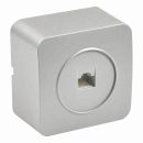 Розетка RJ-45 открытой установки, 1-местная, STEKKER, серия София, серебро, MST00-20-03, 49324