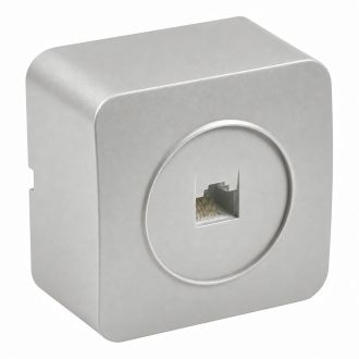 Розетка RJ-45 открытой установки, 1-местная, STEKKER, серия София, серебро, MST00-20-03, 49324