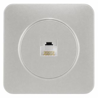 Розетка RJ-45 открытой установки, 1-местная, STEKKER, серия София, серебро, MST00-20-03, 49324