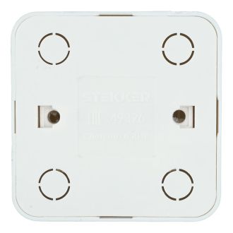 Розетка 1-местная с/з открытой установки, STEKKER, 250В, 16А, IP20, серия София, серебро, MST16-11-03, 49326