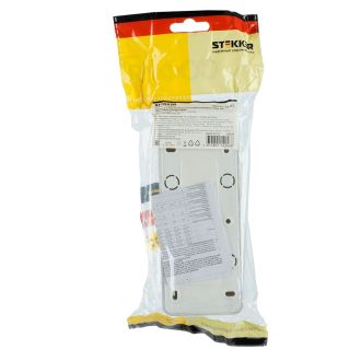 Розетка 3-местная б/з открытой установки, STEKKER, 250В, 10А, IP20, серия София, серебро, MST10-13-03, 49329