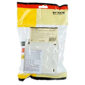 Розетка 4-местная б/з открытой установки, квадрат, STEKKER, 250В, 10А, IP20, серия София, серебро, MST10-14S-03, 49333