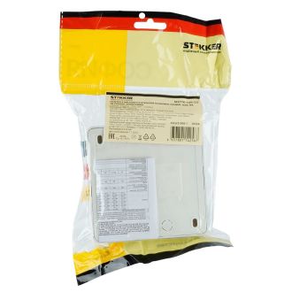 Розетка 4-местная с/з открытой установки, квадрат, STEKKER, 250В, 16А, IP20, серия София, серебро, MST16-14S-03, 49334