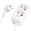 Удлинитель двухместный с/з STEKKER HM06-21-02 3x1мм2, 2м, серия Home, белый, 49339 Удлинитель двухместный с/з STEKKER HM06-21-02 3x1мм2, 2м, серия Home, белый, 49339