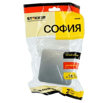 Переключатель открытой установки 1-клавишный, STEKKER, 250В, 10А, IP20, серия София, серебро, MSW10-12-03, 49388