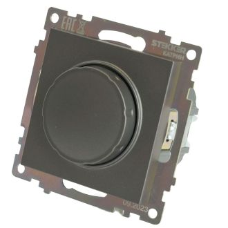 Выключатель диммирующий TRIAC (механизм) 250В, 500W, серия Катрин, графит, GLS10-7106-06, STEKKER, 49413