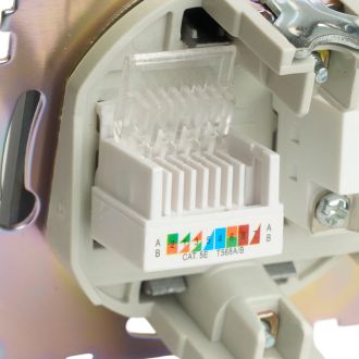 Розетка TV + компьютерная RJ-45 (механизм), серия Катрин, графит, GLS00-7106-06, STEKKER, 49417
