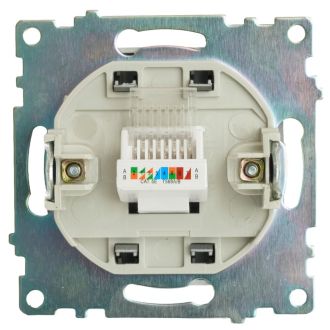 Розетка компьютерная 1-местная RJ-45 (механизм), серия Катрин, графит, GLS00-7107-06, STEKKER, 49418