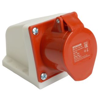 Розетка стационарная ST-114 16А 380В 3P+PE IP44, RST16-114-44, Stekker, 49434