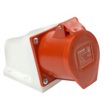 Розетка стационарная ST-124 32А 380В 3P+PE IP44, RST32-124-44, Stekker, 49436