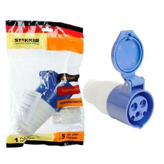 Розетка переносная ST-213 16А 220В 2P+PE IP44, RST16-213-44, Stekker, 49438