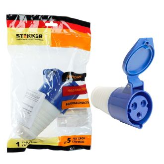Розетка переносная ST-223 32А 220В 2P+PE IP44, RST32-223-44, Stekker, 49439