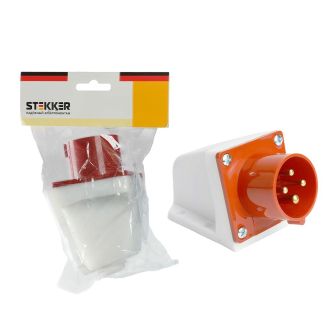 Вилка угловая ST-514 16А 380В 3P+PE IP44, PPG16-514-44, Stekker, 49446