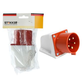 Вилка угловая ST-525 32А 380В 3P+PE+N IP44, PPG32-525-44, Stekker, 49449