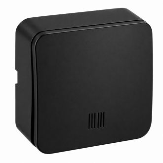 Выключатель открытой установки 1-клавишный с индикатором, STEKKER, 250В, 10А, IP20, серия София, черный матовый, MSW10-11-20-05, 49473
