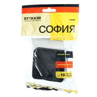Переключатель открытой установки 1-клавишный, STEKKER, 250В, 10А, IP20, серия София, черный матовый, MSW10-12-05, 49479