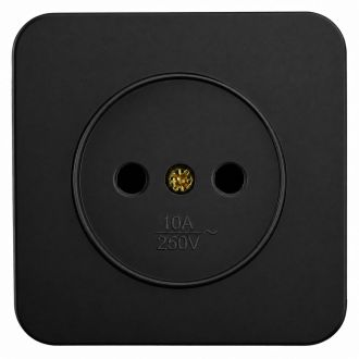 Розетка 1-местная б/з открытой установки, STEKKER, 250В, 10А, IP20, серия София, черный матовый, MST10-11-05, 49485