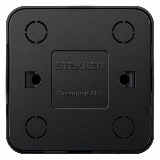 Розетка 1-местная б/з открытой установки, STEKKER, 250В, 10А, IP20, серия София, черный матовый, MST10-11-05, 49485