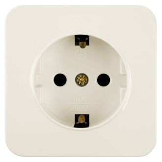 Розетка 1-местная с/з открытой установки, STEKKER, 250В, 16А, IP20, серия София, слоновая кость, MST16-11-04, 49493