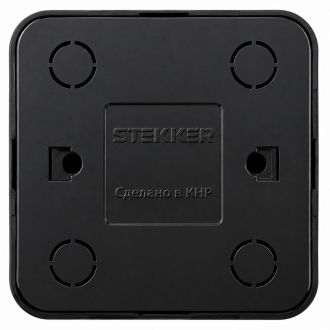 Розетка 1-местная с/з открытой установки, STEKKER, 250В, 16А, IP20, серия София, черный матовый, MST16-11-05, 49494