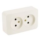Розетка 2-местная б/з открытой установки, STEKKER, 250В, 10А, IP20, серия София, слоновая кость, MST10-12-04, 49495