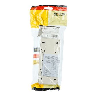 Розетка 3-местная б/з открытой установки, STEKKER, 250В, 10А, IP20, серия София, слоновая кость, MST10-13-04, 49499