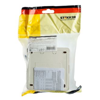 Розетка 4-местная с/з открытой установки, квадрат, STEKKER, 250В, 16А, IP20, серия София, слоновая кость, MST16-14S-04, 49509