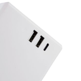 Удлинитель 3-местный с/з, 3x1мм2, 1.5м, 250В, 16А, 2USB+1С, 5V 3,1А, серия Comfort, белый, STEKKER HM10-41-01, 49571