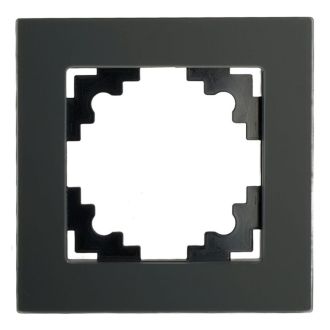 Рамка 1-местная, стекло, STEKKER GFR00-7001-05М, серия Катрин, черный матовый, 49600