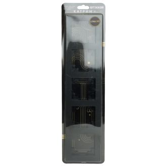 Рамка 5-местная, стекло, STEKKER, GFR00-7005-05М, серия Катрин, черный матовый, 49604