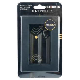 Рамка 2-местная (без перемычки), стекло, STEKKER, GFR00-7012-05М, серия Катрин, черный матовый, 49605