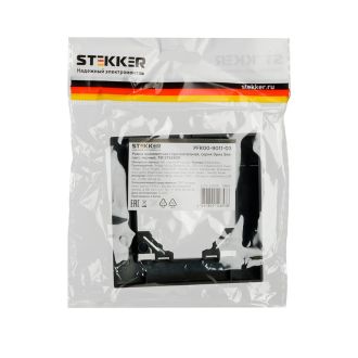 Рамка 1-местная, горизонтальная, STEKKER, PFR00-9011-03, серия Эрна Элегант, черный, 49661
