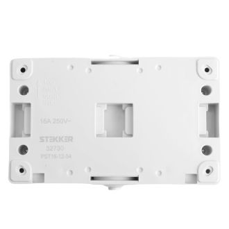Розетка 2-местная с крышкой с/з STEKKER PST16-22-54, пластик АВS, 250В, 16А, IP54, белый/серый, 49730