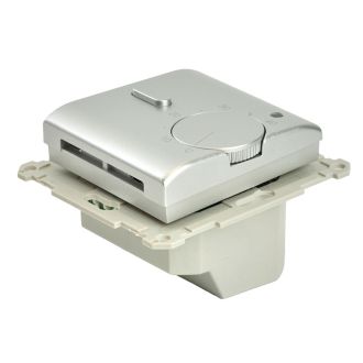 Терморегулятор механический для теплого пола (механизм), STEKKER GLS00-7117-03, 250В, 3500Вт, серия Катрин, серебро, 49742