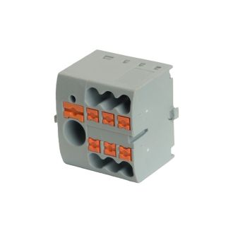Зажим блочный PT распред. на 6 точ, сеч 2,5 мм2,690V, 41А, интегр.1 точка, серый, STEKKER LD580 PTFIX 6-06/25, 49747