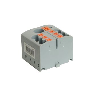 Зажим блочный PT распред. на 6 точ, сеч 2,5 мм2,690V, 41А, интегр.1 точка, серый, STEKKER LD580 PTFIX 6-06/25, 49747