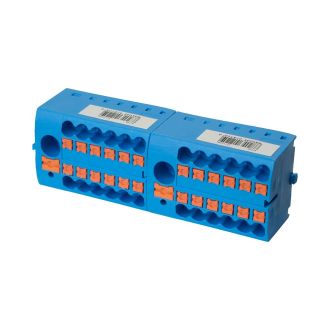 Зажим блочный (групп) для распред.тока нагрузки push-in на 12 точек, сеч 2,5 мм2, 690V, 41А, 1точка интегр. питание, синий LD580 PTFIX 6-12/25, STEKKER, 49754