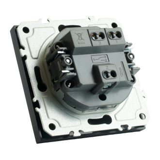 Переключатель 1-клавишный (механизм), STEKKER, 250В, 10A, серия Эмили, RSW10-5105-05, черный уголь, soft touch, 49841