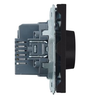 Выключатель диммирующий (механизм), STEKKER, 250В, 500W, серия Эмили, RSW10-5106-05, черный уголь, soft touch, 49842