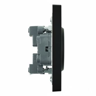 Розетка 2-местная с защитной шторкой, STEKKER, б/з, 250В, 16А, серия Эмили, RST16-5116-05, черный уголь, soft touch, 49851