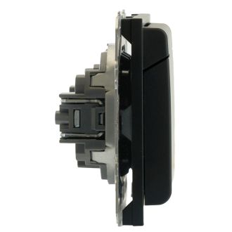 Розетка 1-местная с крышкой с защ. штор STEKKER, б/з, IP42, 250В, 16А, серия Эмили, RST16-5113-05, черный уголь, soft touch, STEKKER RST16-5113-05, 49852