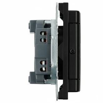 Розетка 1-местная с крышкой с защ. штор STEKKER, б/з, IP42, 250В, 16А, серия Эмили, RST16-5113-05, черный уголь, soft touch, STEKKER RST16-5113-05, 49852