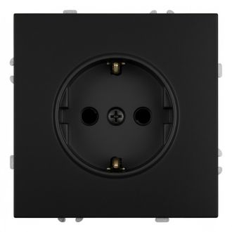 Розетка 1-местная с защитной шторкой с/з (механизм), STEKKER, 250В, 16А, серия Эмили, RST16-5110-05, черный уголь, soft touch, 49854