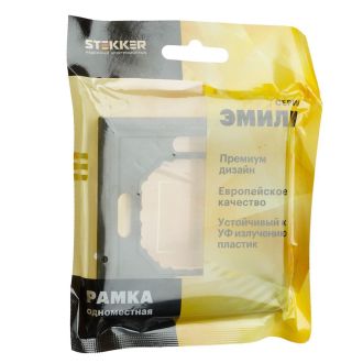 Рамка STEKKER, PFR00-5001-05 1-местная, серия Эмили, черный уголь, soft touch, 49858