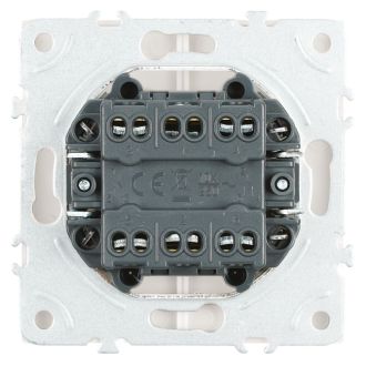 Переключатель 2-клавишный (механизм), STEKKER, 250В, 10А, серия Эмили, RSW10-5107-01, белый фарфор, soft touch, 49869