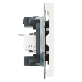 Розетка TV + компьютерная RJ-45 (механизм), STEKKER, серия Эмили, RST00-5106-01, белый фарфор, soft touch, 49872
