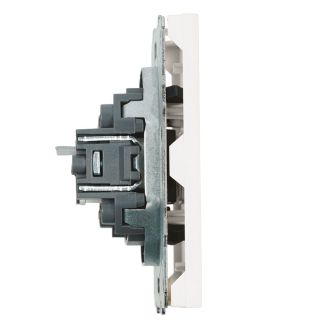 Розетка компьютерная 1-местная RJ-45 (механизм), STEKKER, серия Эмили, RST00-5117-01, белый фарфор, soft touch, 49873