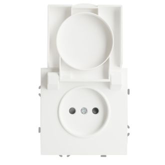 Розетка 1-местная с крышкой с защ. штор, STEKKER, б/з, IP42, 250В, 16А, серия Эмили, RST16-5113-01, белый фарфор, soft touch, 49878