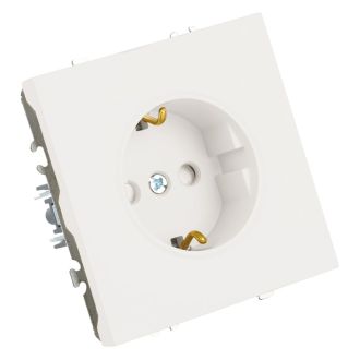 Розетка 1-местная с защитной шторкой с/з (механизм), STEKKER, 250В, 16А, серия Эмили, RST16-5110-01, белый фарфор, soft touch, 49880